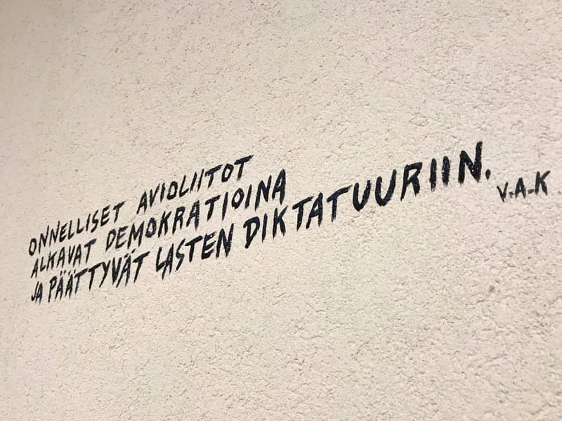 Where in the Daily Paper Museum might you find this message?