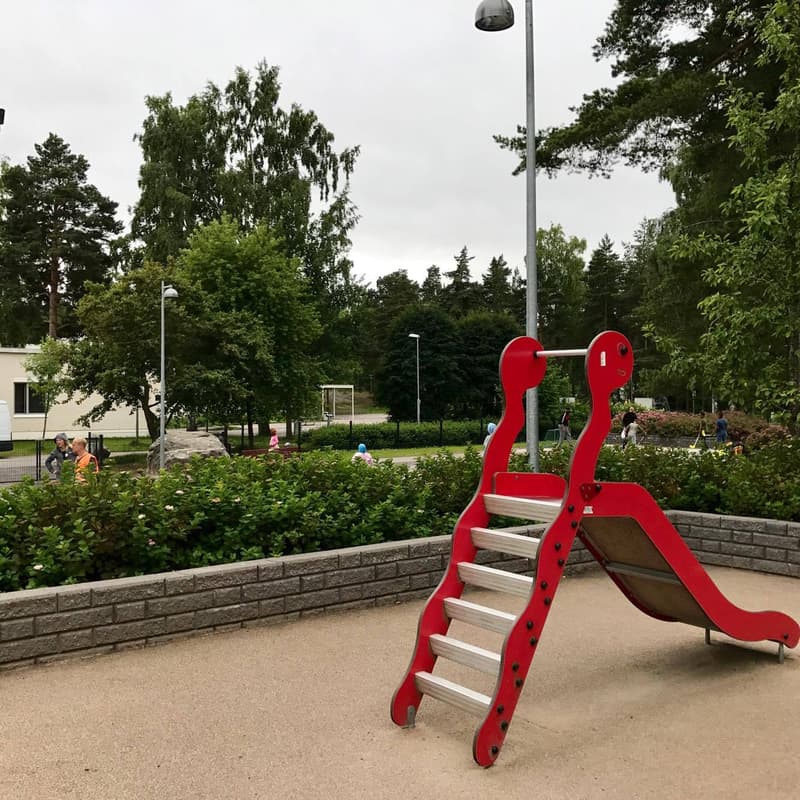 The area for younger children is separate from the rest of the park, though the area is not fenced.