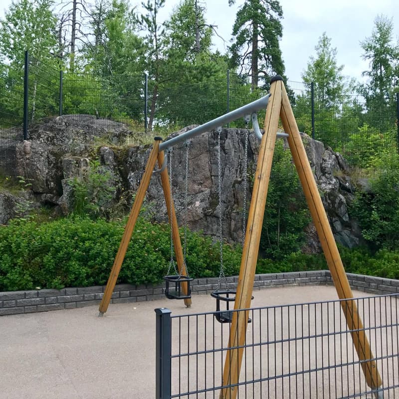 Two baby swings side by side.