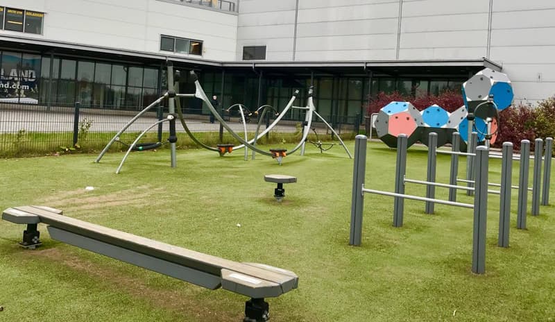 Children enjoy themselves at Kivikon nearby sports field too.