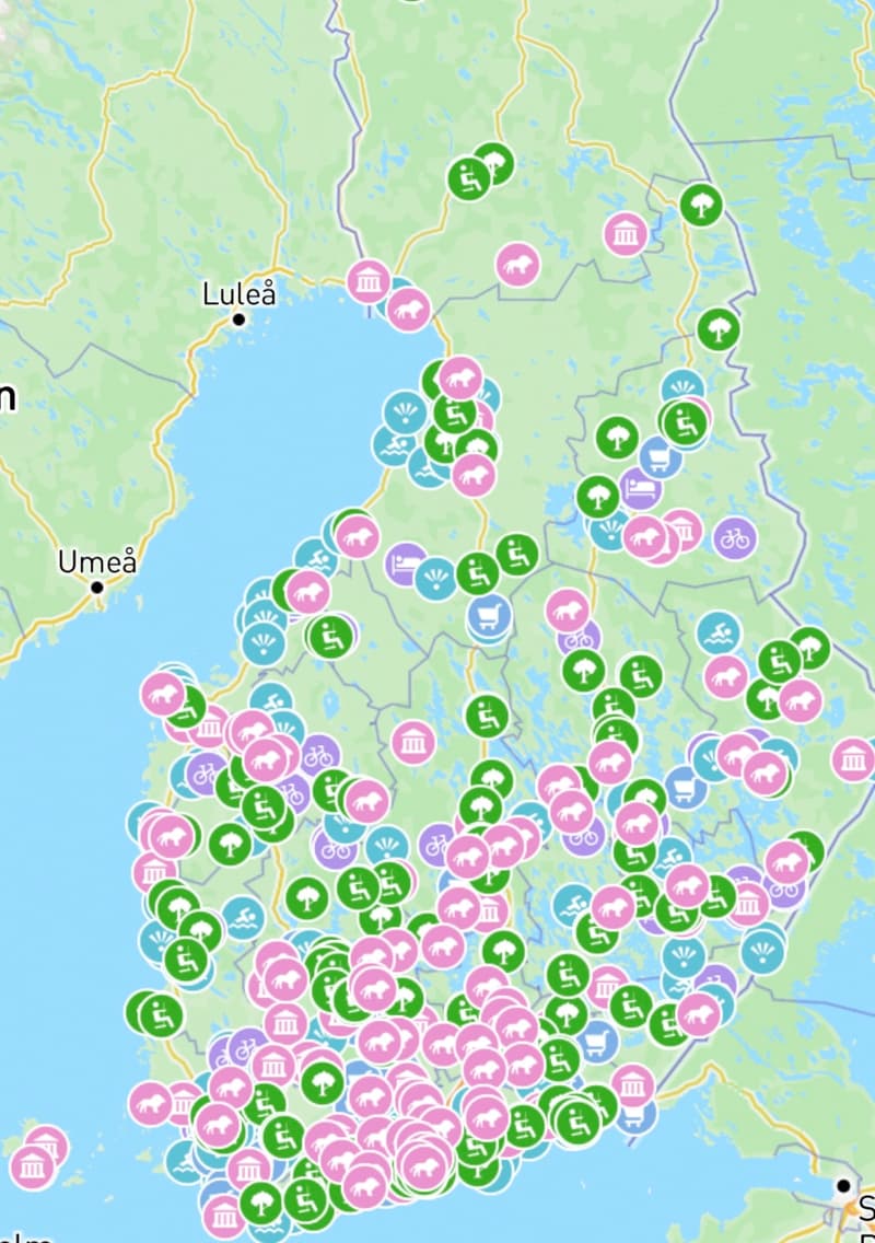 Pienten Suomi: Reissuvinkit kartalla