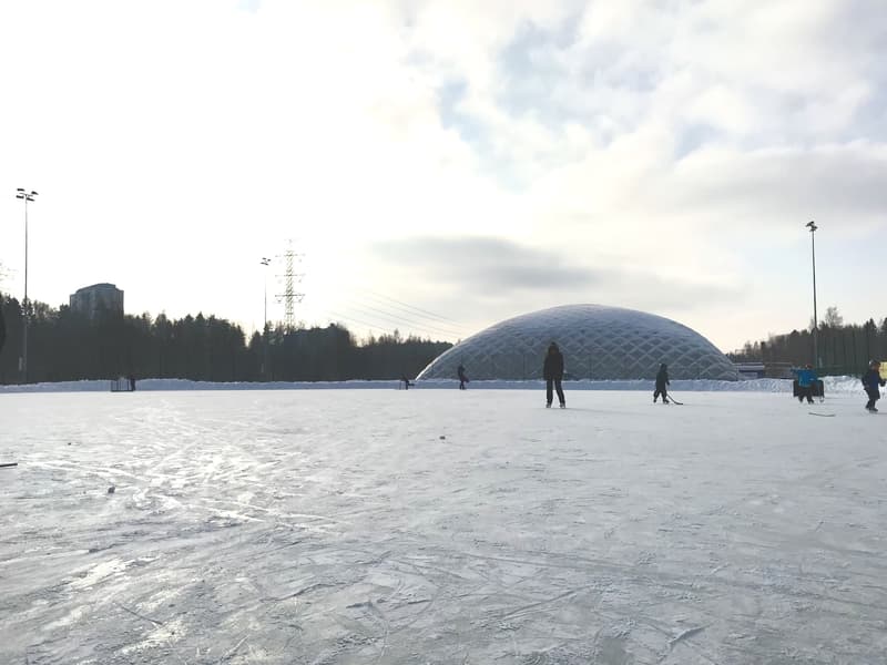 Ice skating at ice rinks
